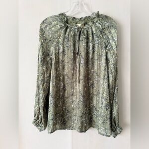 MELLODAY Olive Floral Blouse